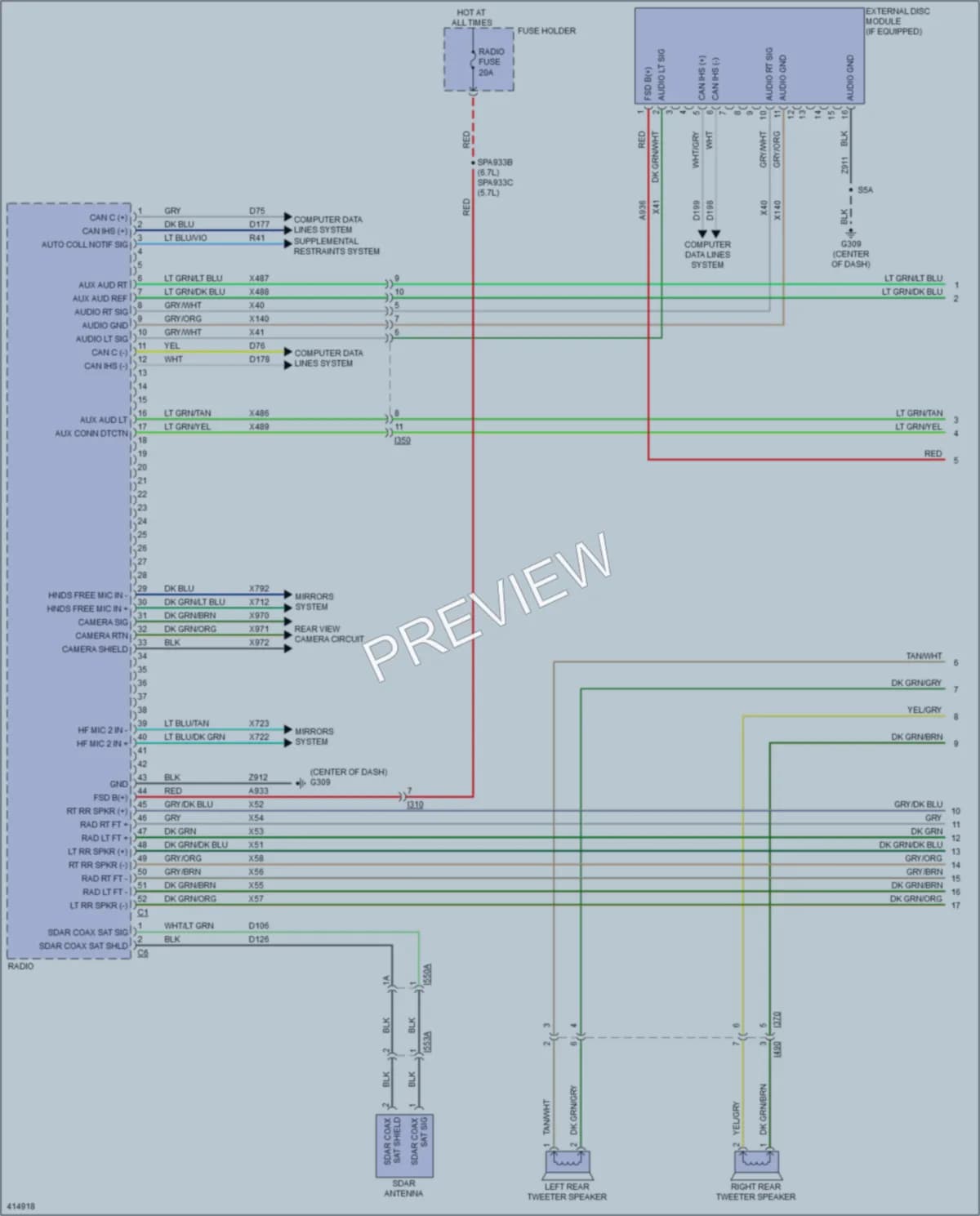 2013 Ram 2500Pickup Navigation wiring diagram preview