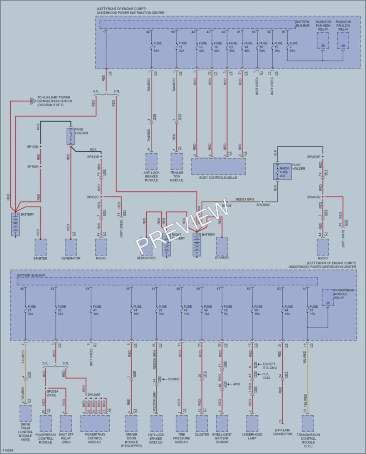 2013 Ram 2500Pickup Power Distribution wiring diagram preview