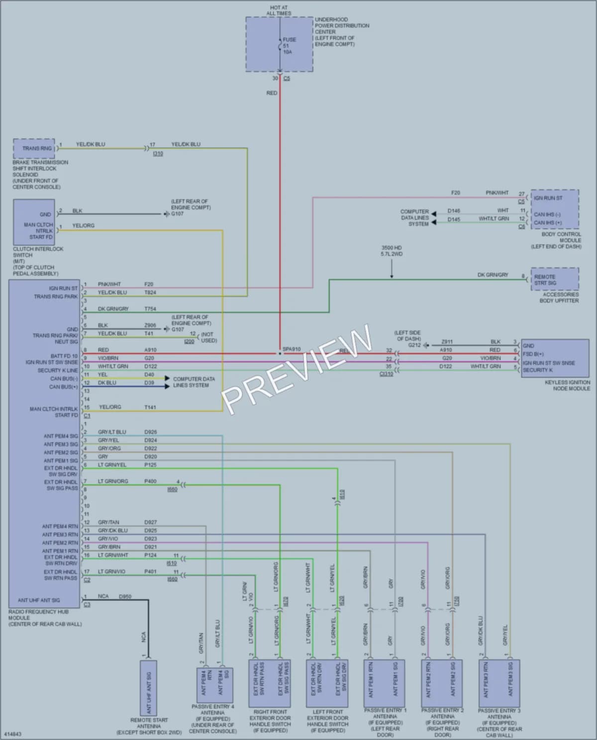 2013 Ram 3500Pickup Anti Theft wiring diagram preview