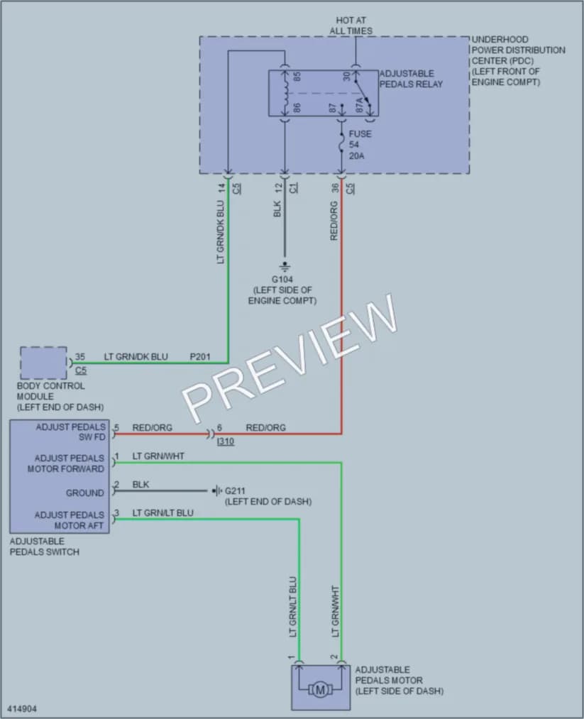 2013 Ram 3500Pickup Power Seats wiring diagram preview