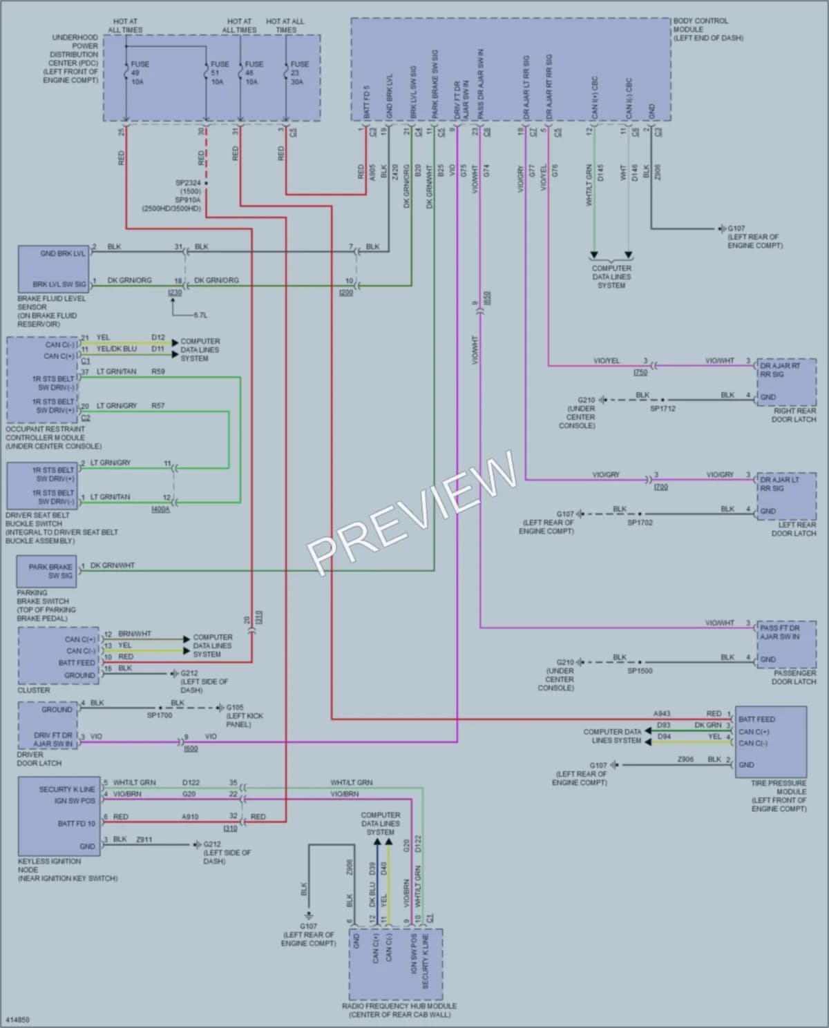 2013 Ram 3500Pickup Warning Systems wiring diagram preview