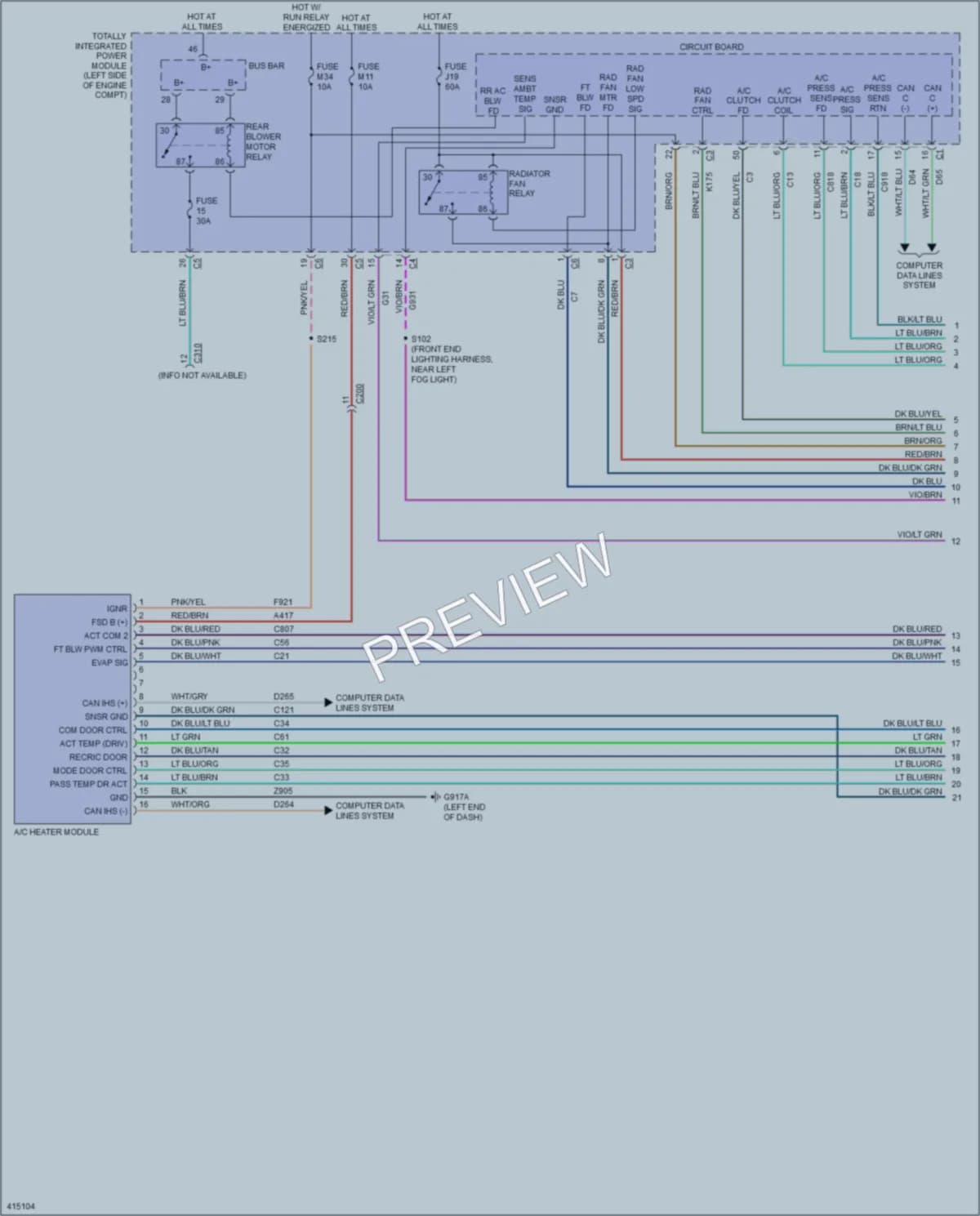 2013 Ram CV Air Conditioning wiring diagram preview