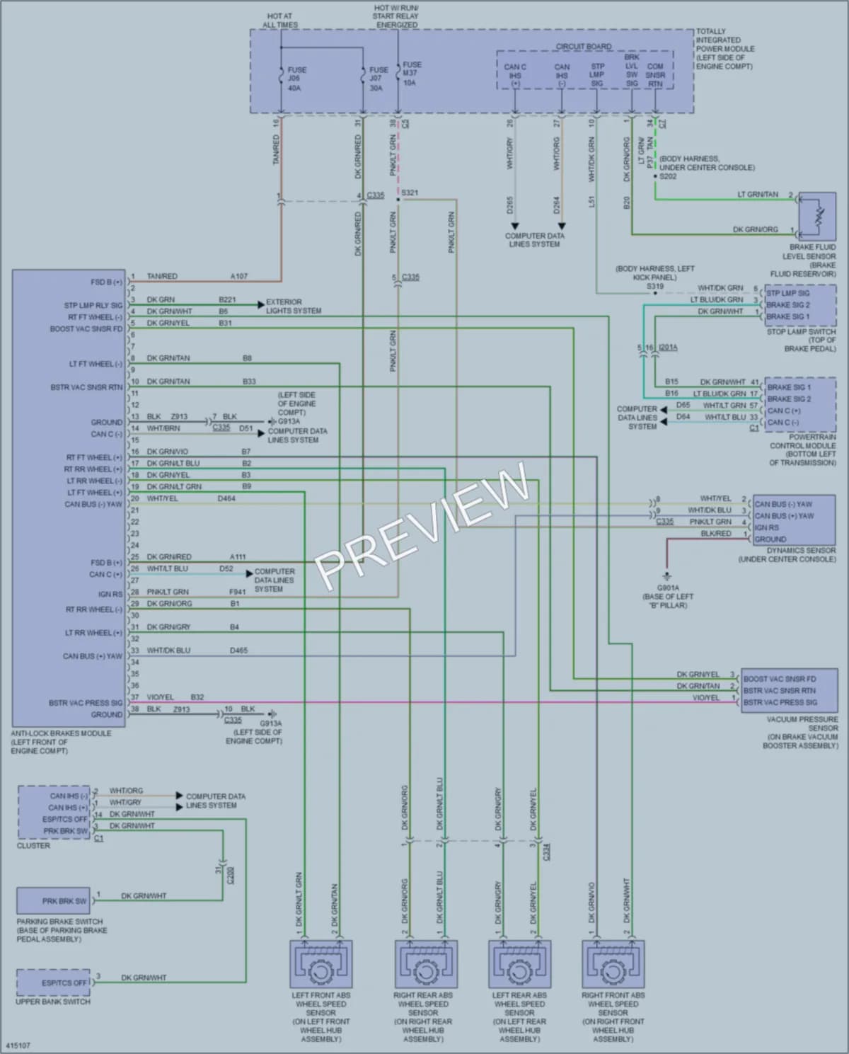 2013 Ram CV Anti Lock Brakes wiring diagram preview