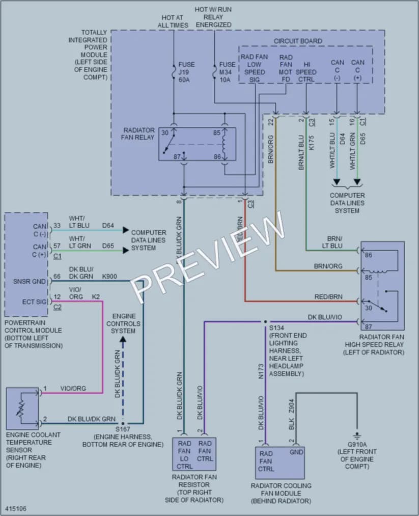 2013 Ram CV Cooling Fan wiring diagram preview