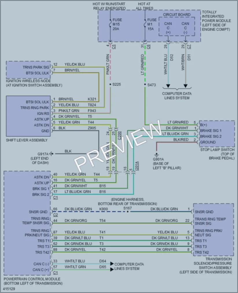 2013 Ram CV Shift Interlock wiring diagram preview
