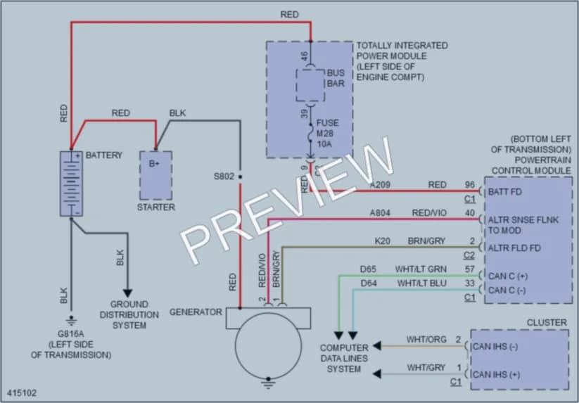 2013 Ram CV Starting Charging wiring diagram preview