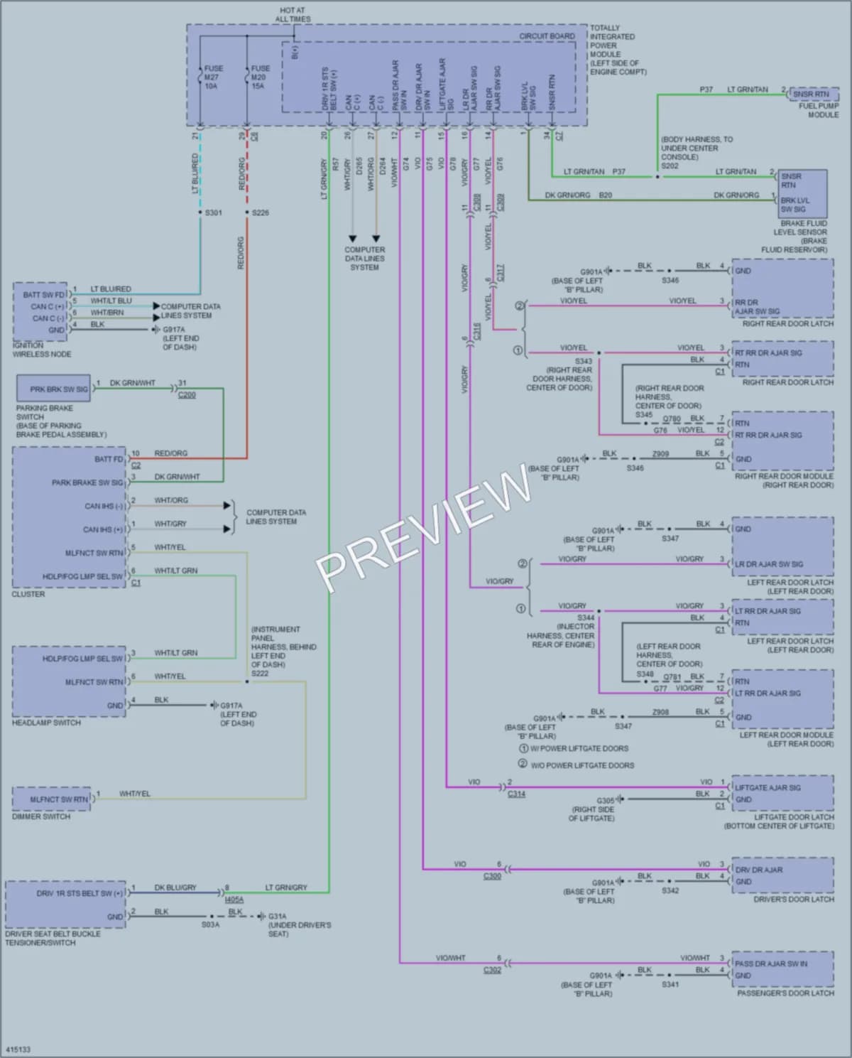 2013 Ram CV Warning Systems wiring diagram preview