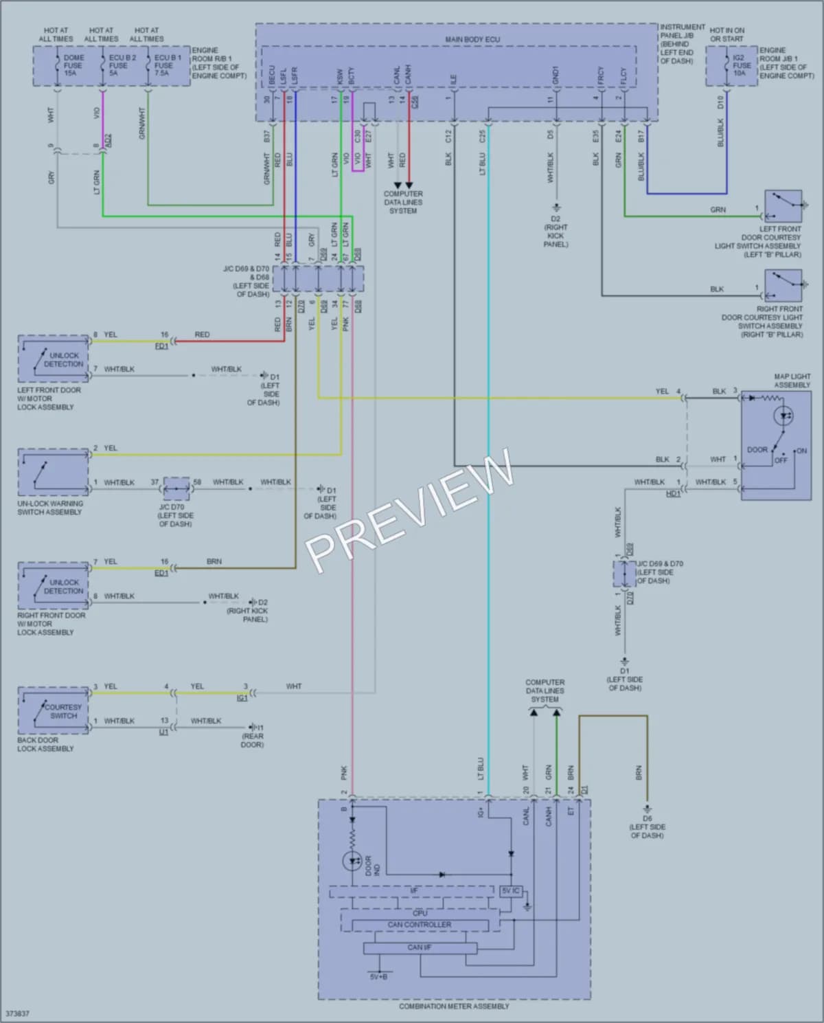2013 Scion iQ Interior Lights wiring diagram preview