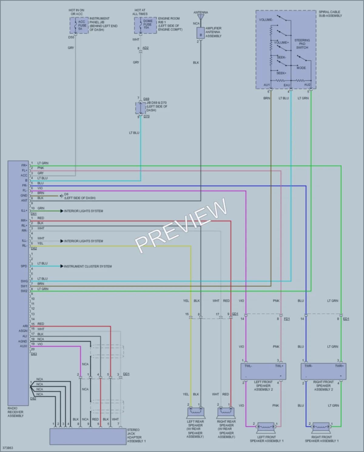 2013 Scion iQ Radio wiring diagram preview