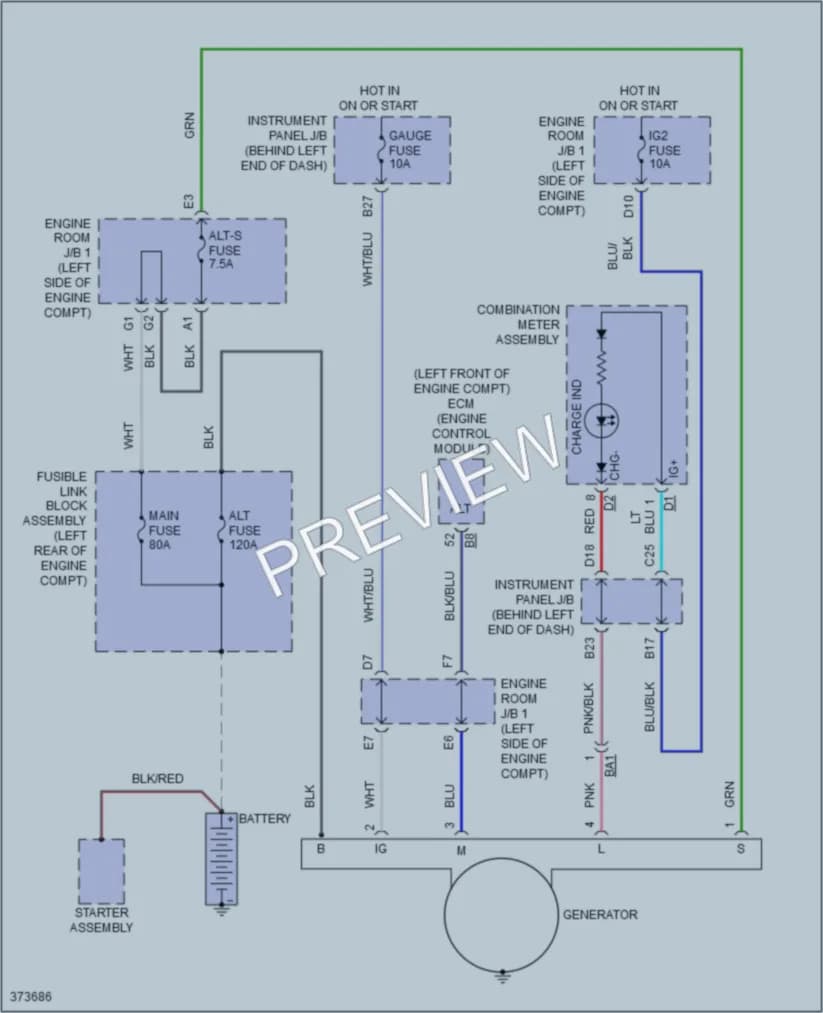 2013 Scion iQ Starting Charging wiring diagram preview