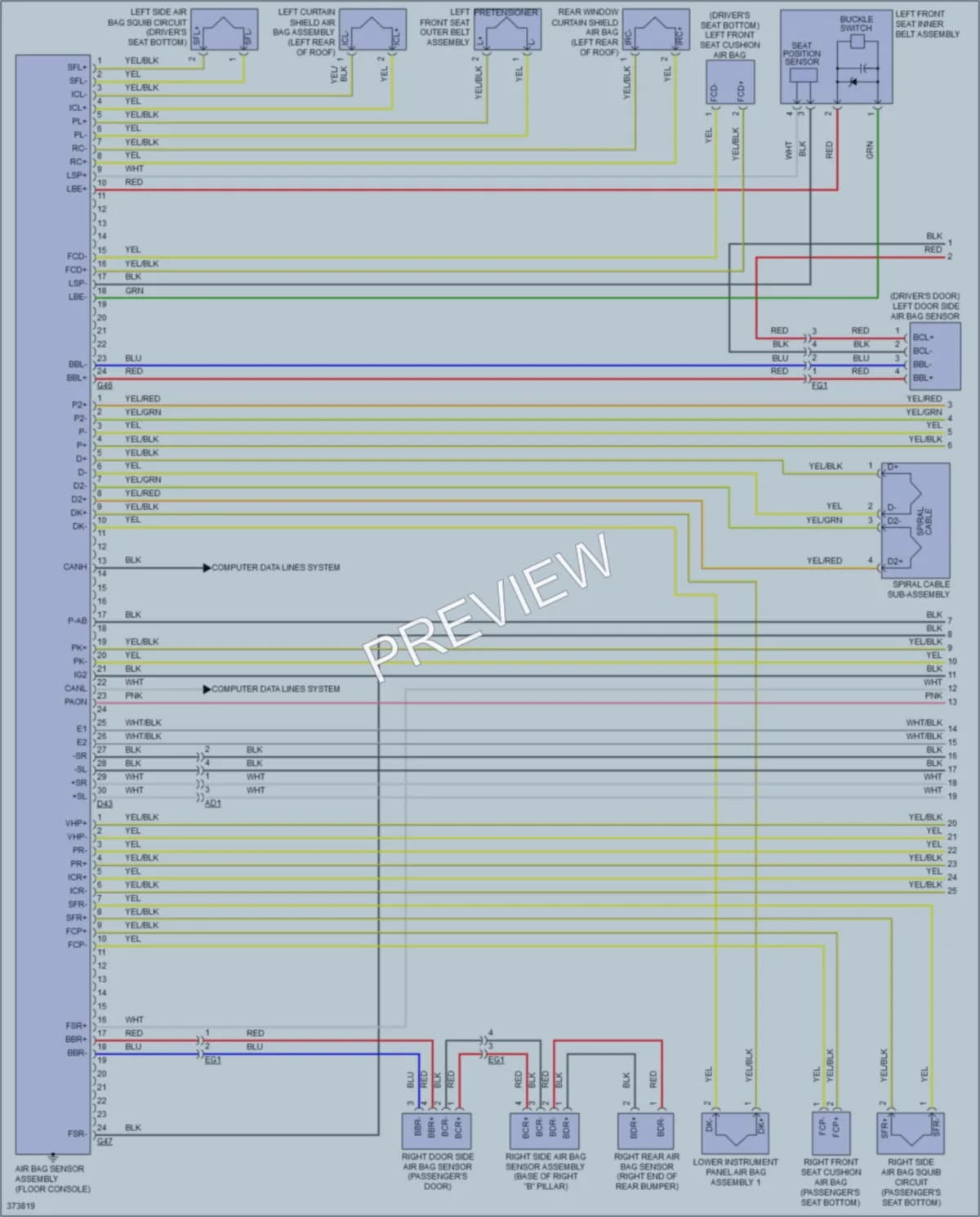 2013 Scion iQ Supplemental Restraints wiring diagram preview
