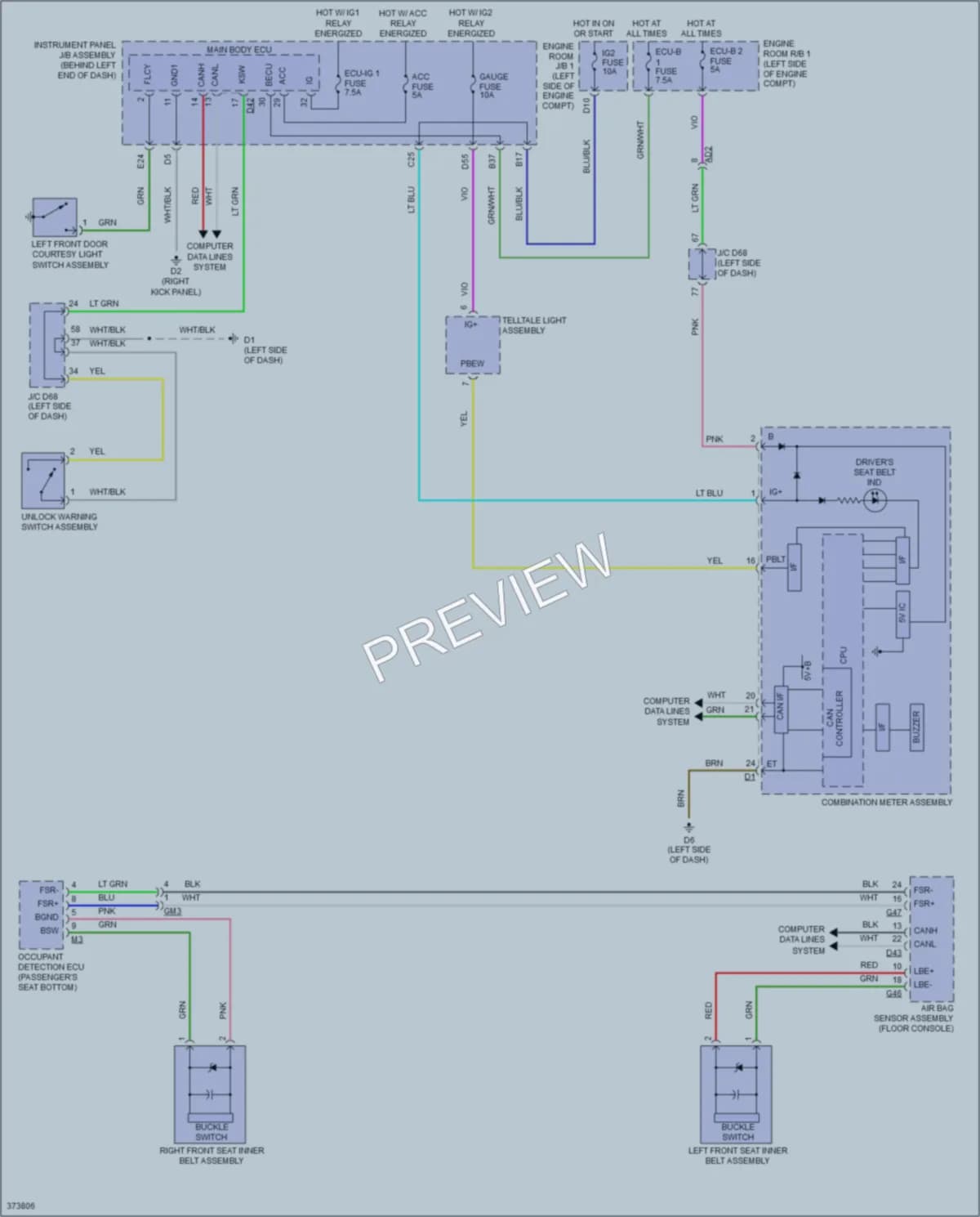 2013 Scion iQ Warning Systems wiring diagram preview