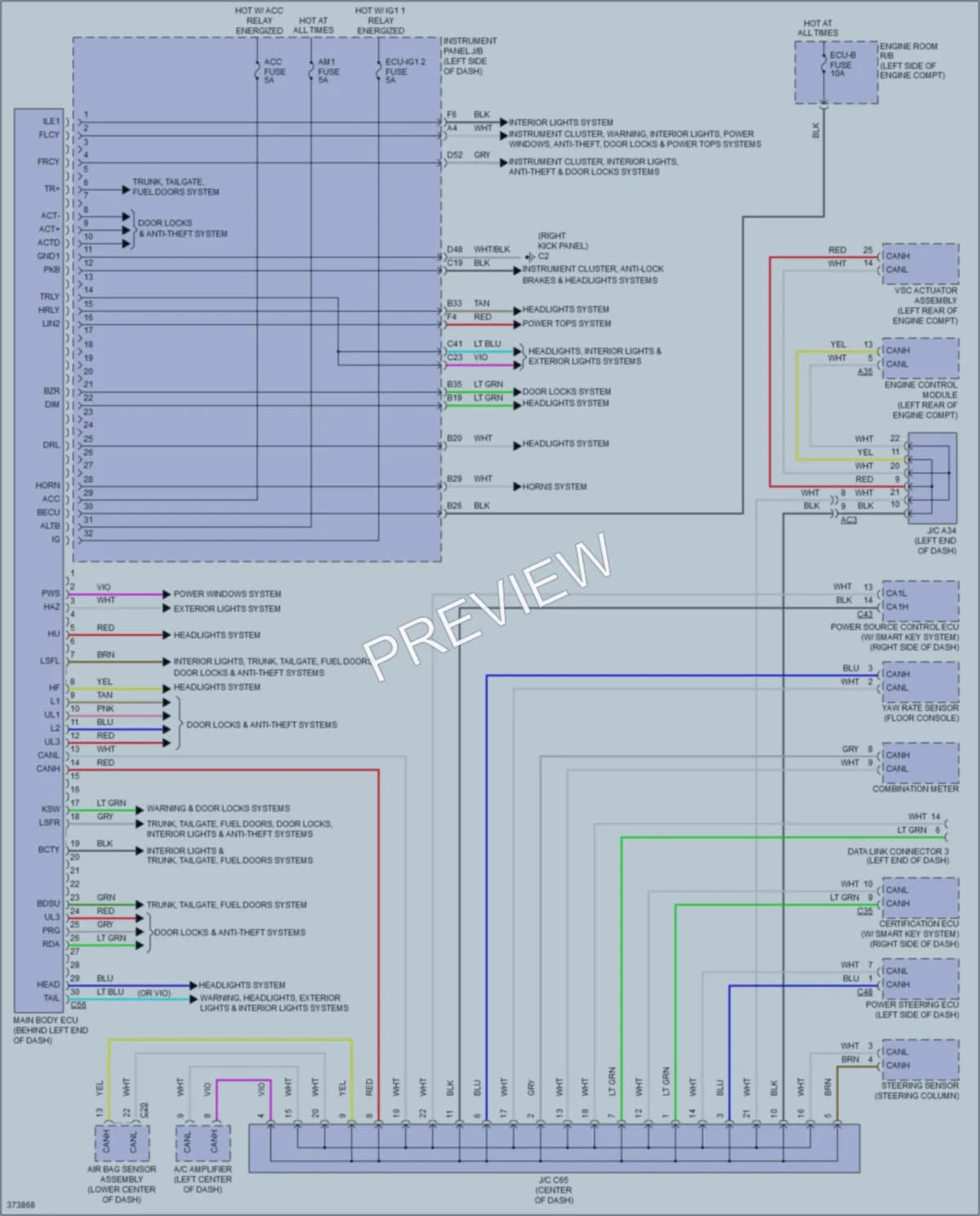 2013 Scion tC Body Control Modules wiring diagram preview