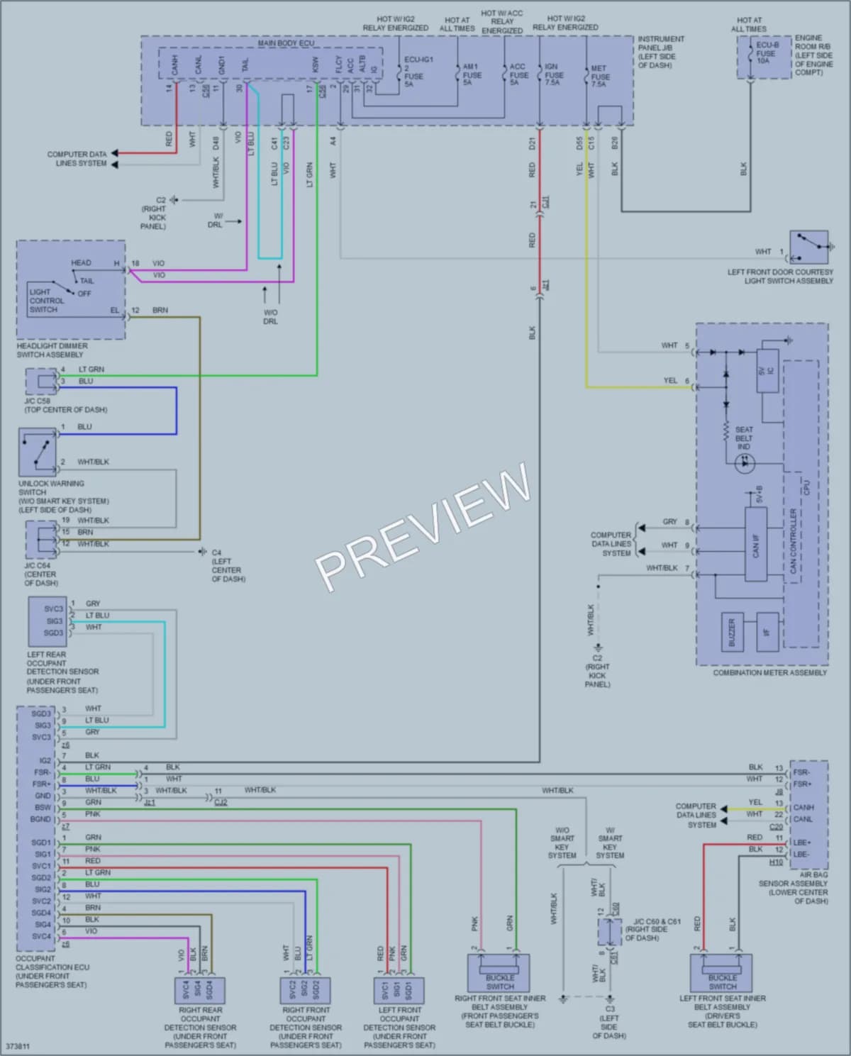 2013 Scion tC Warning Systems wiring diagram preview