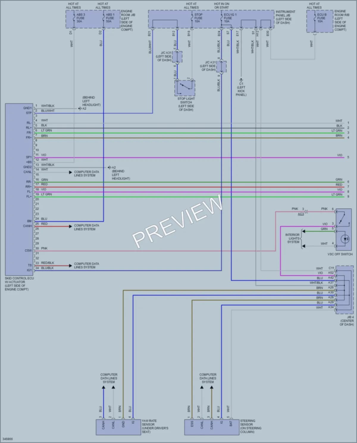 2013 Scion xB Anti Lock Brakes wiring diagram preview