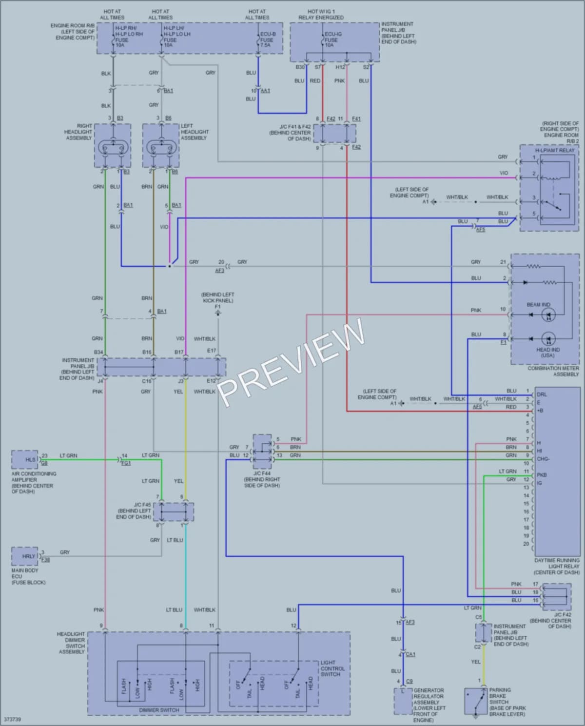 2013 Scion xD Headlights wiring diagram preview