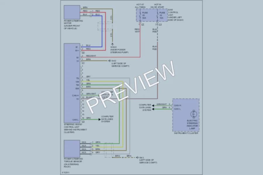 2013 Smart fortwo Electronic Power Steering wiring diagram preview