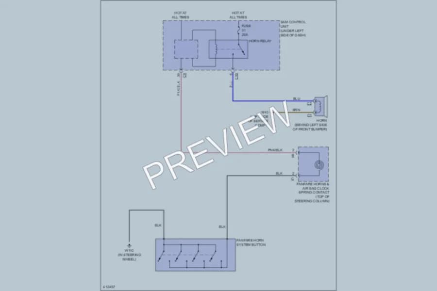 2013 Smart fortwoelectric Horn wiring diagram preview