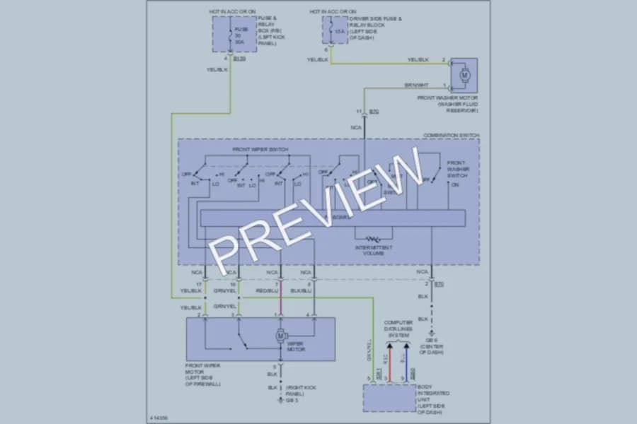 2013 Subaru Forester Wiper Washer wiring diagram preview