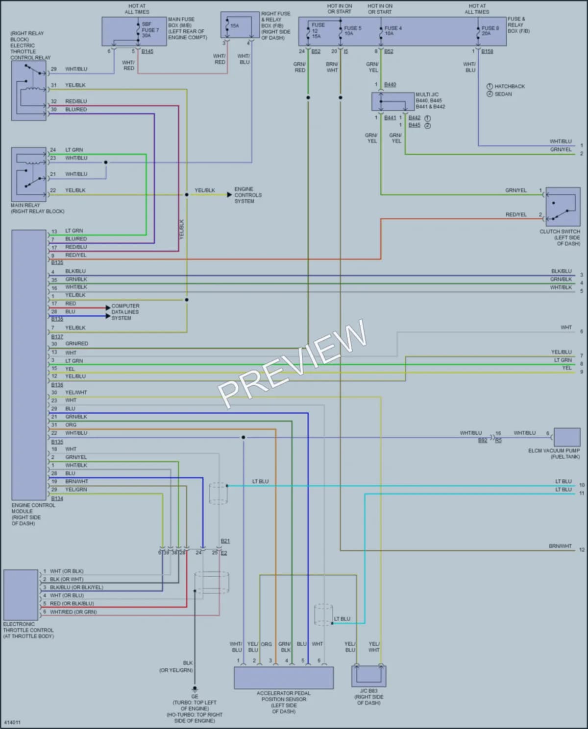 2013 Subaru 2.5L Eng Cruise Control wiring diagram preview with protected circuit layout