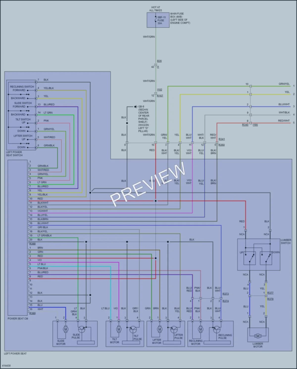 2013 Subaru Outback Memory Systems wiring diagram preview