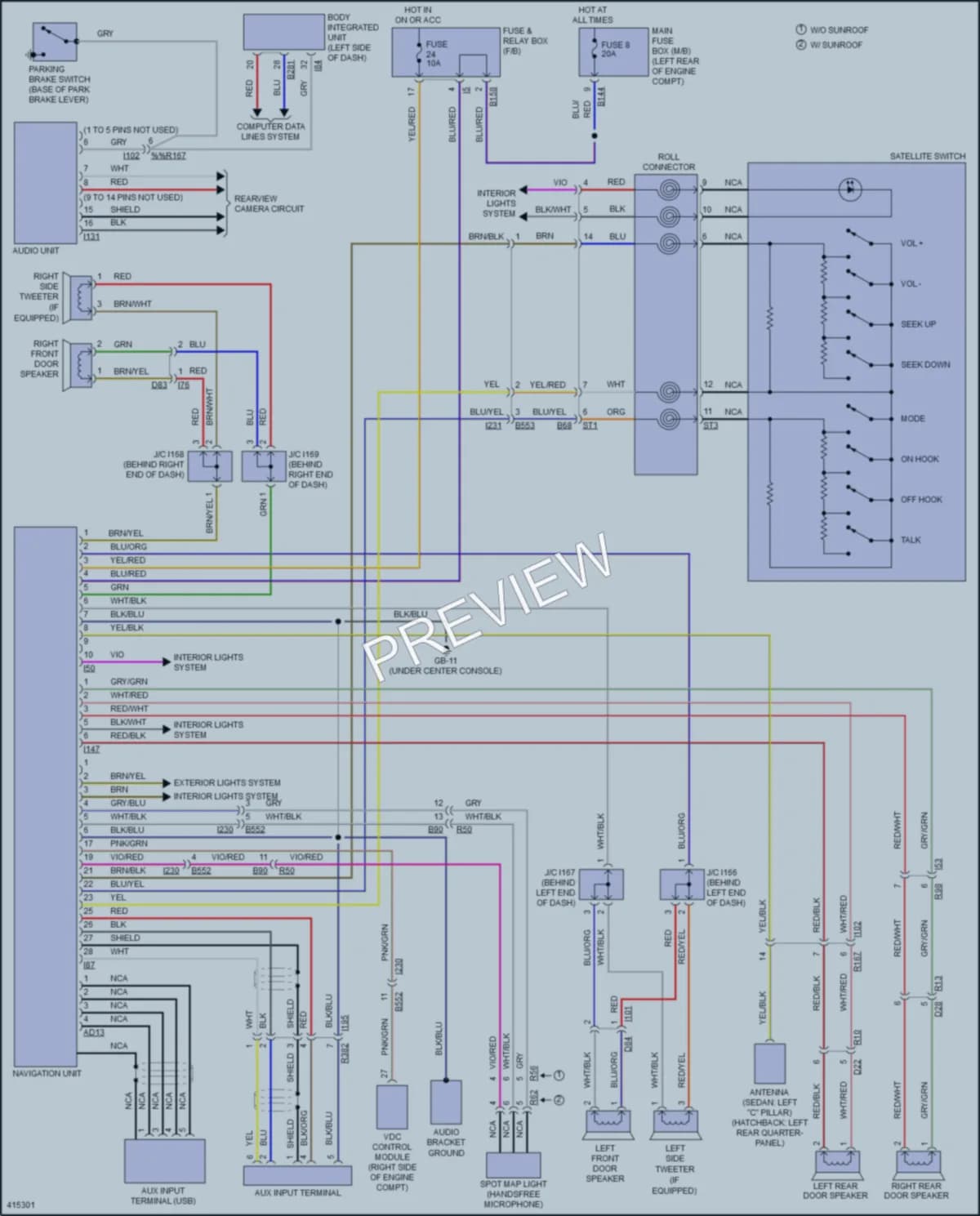 2013 Subaru XVCrosstrek Navigation wiring diagram preview