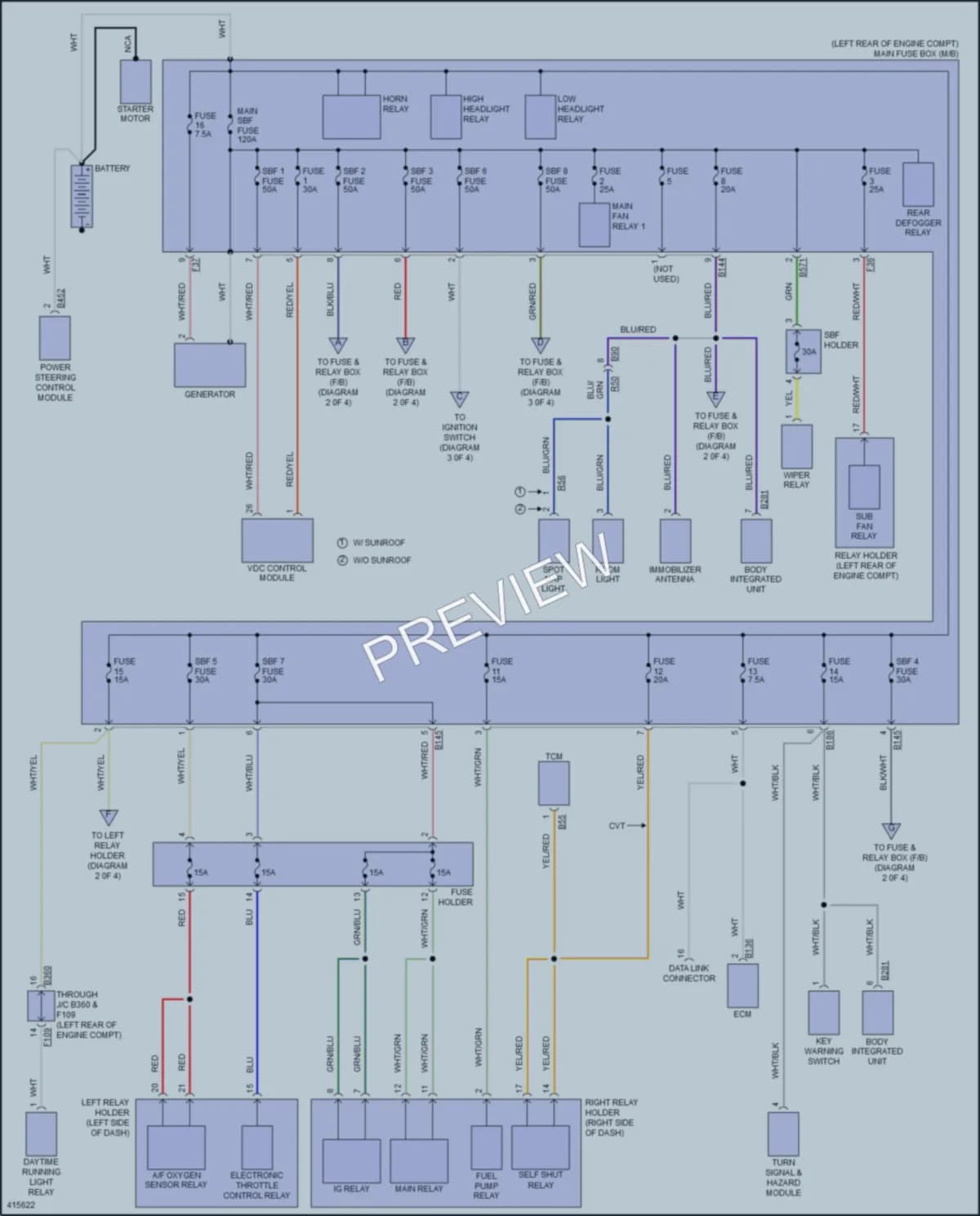 2013 Subaru XVCrosstrek Power Distribution wiring diagram preview