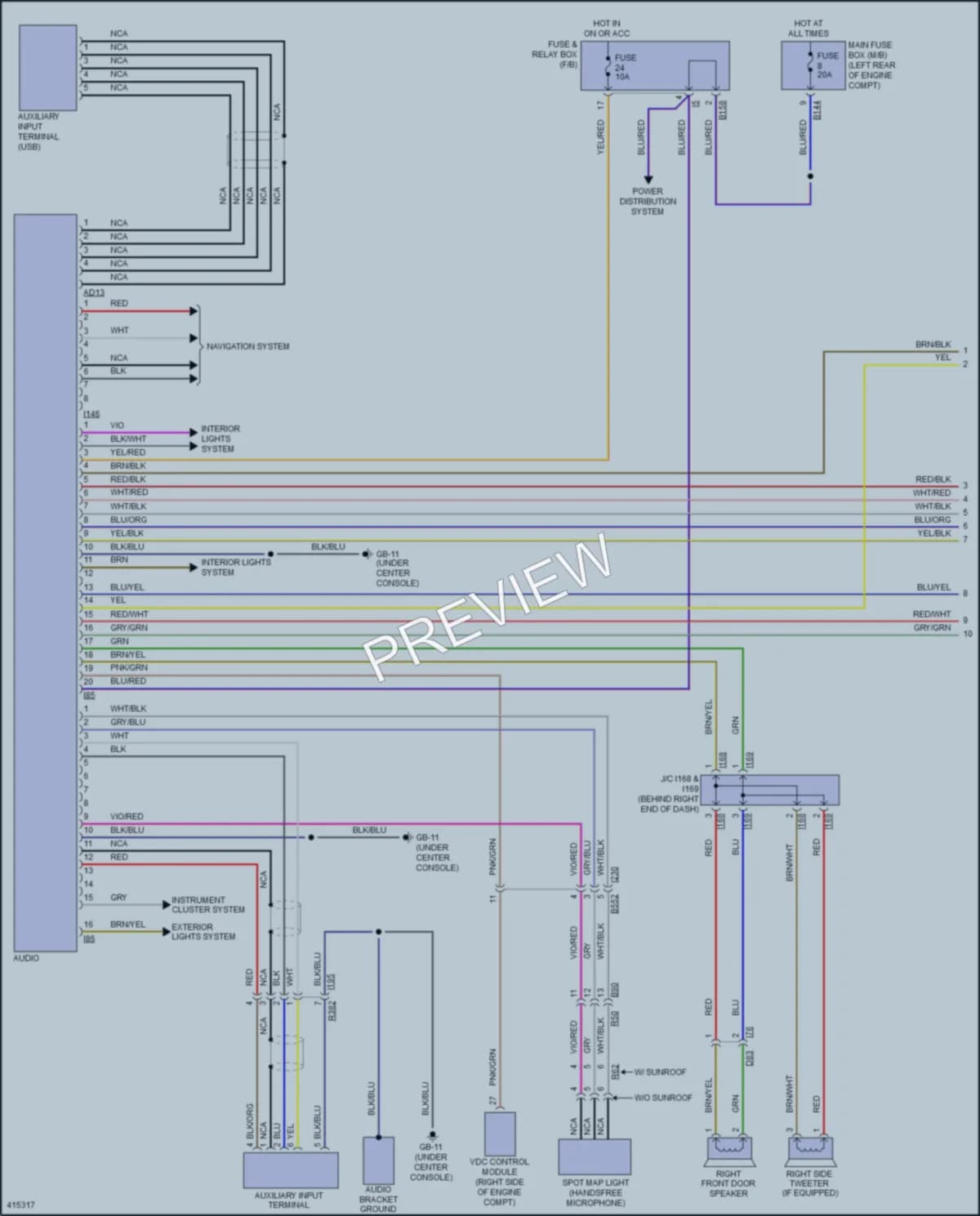 2013 Subaru XVCrosstrek Radio wiring diagram preview
