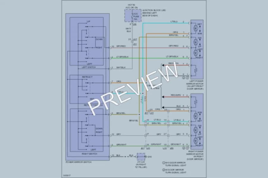 2013 Suzuki GrandVitara Power Mirrors wiring diagram preview