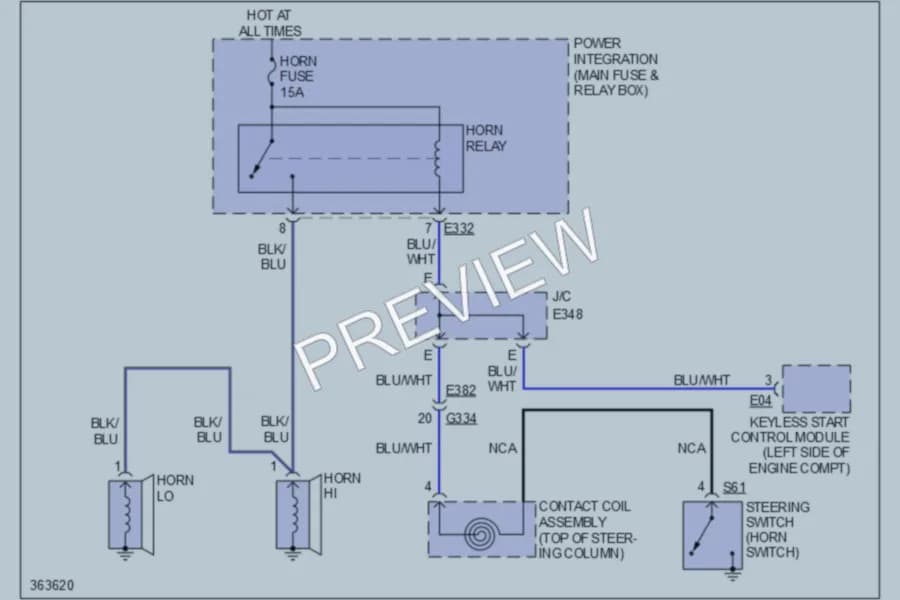 2013 Suzuki Kizashi Horn wiring diagram preview