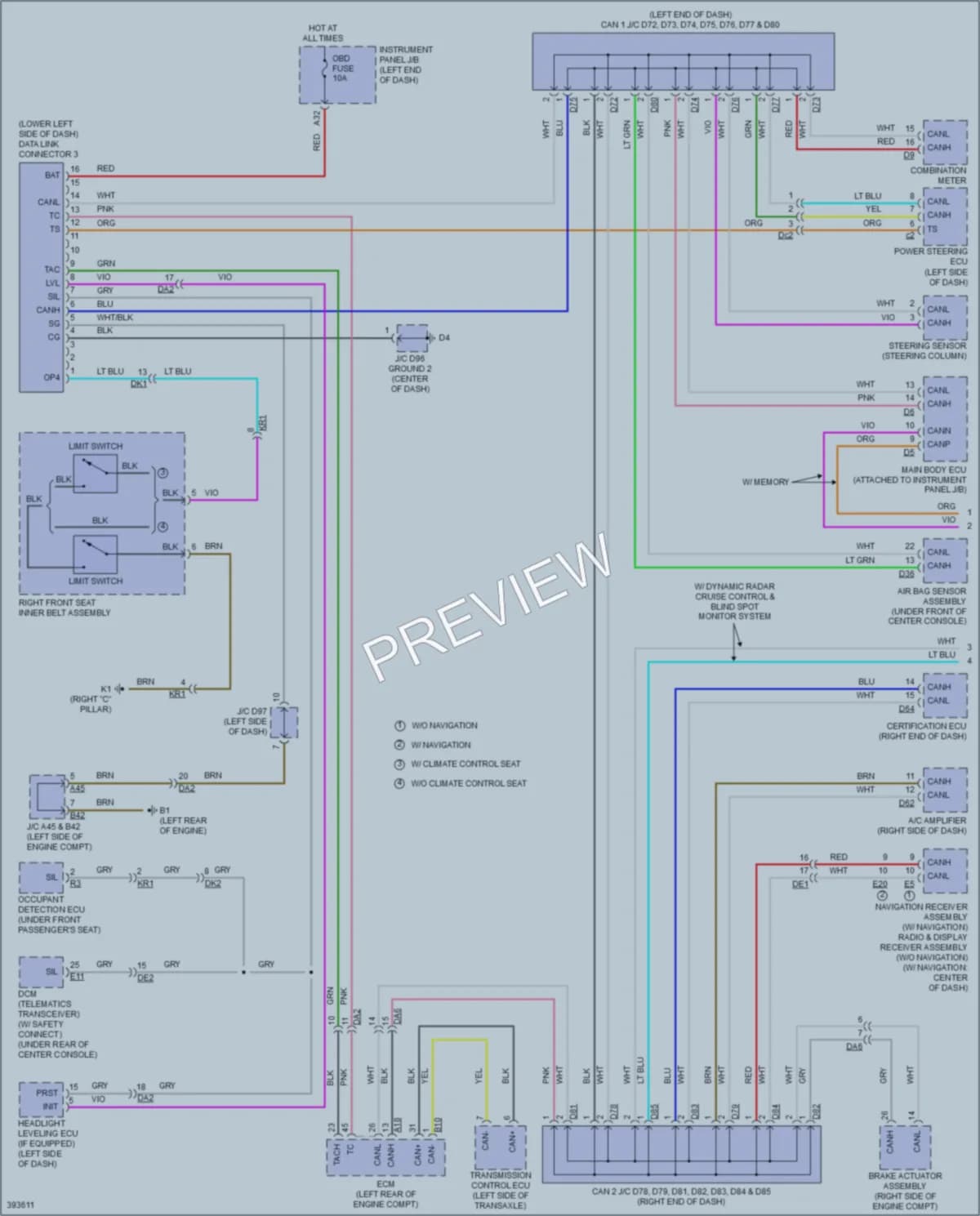 2013 Toyota Avalon Computer Data Lines wiring diagram preview