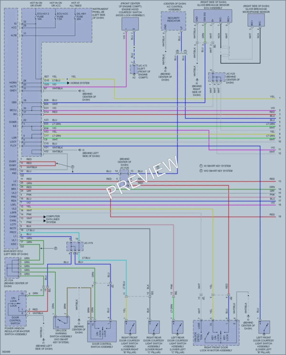 2013 Toyota Camry Anti Theft wiring diagram preview