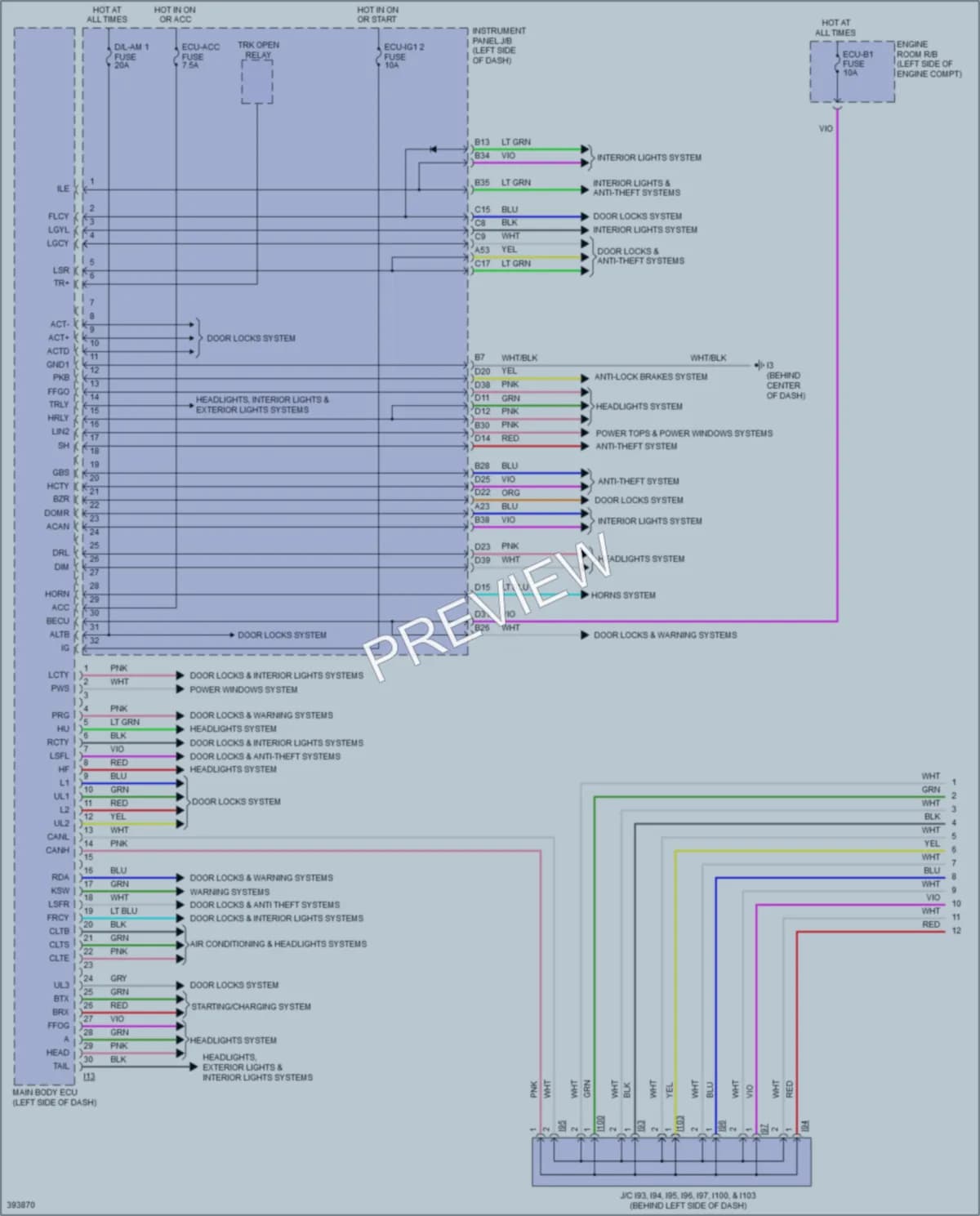 2013 Toyota Camry Body Control Modules wiring diagram preview