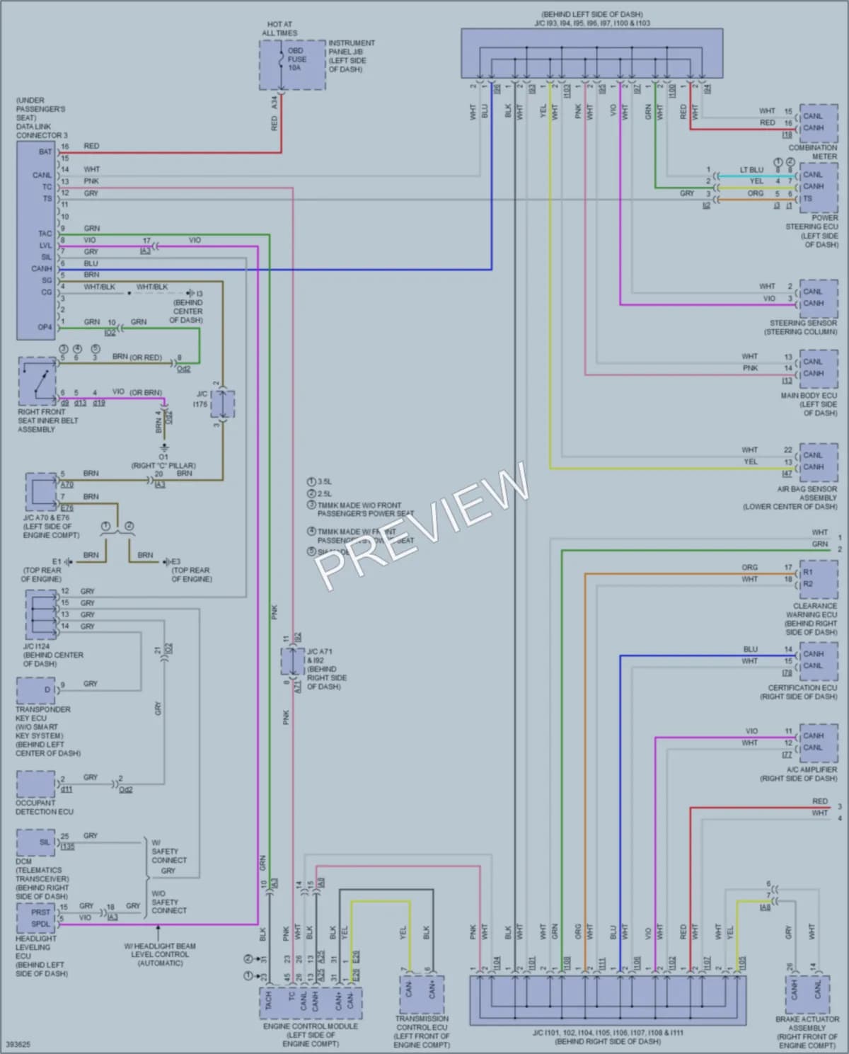 2013 Toyota Camry Computer Data Lines wiring diagram preview