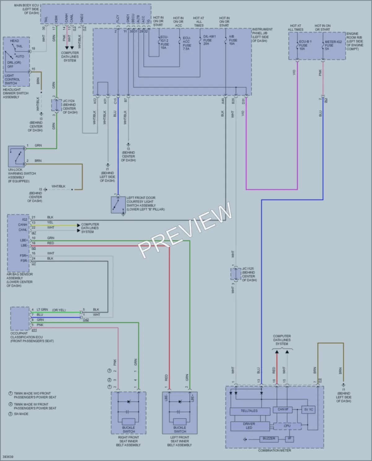 2013 Toyota Camry Warning Systems wiring diagram preview