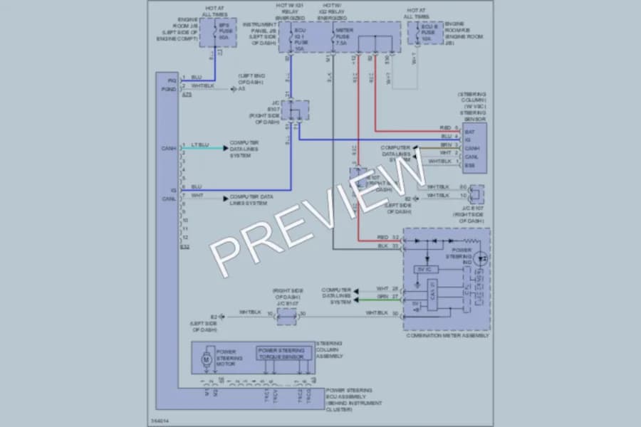 2013 Toyota Corolla Electronic Power Steering wiring diagram preview