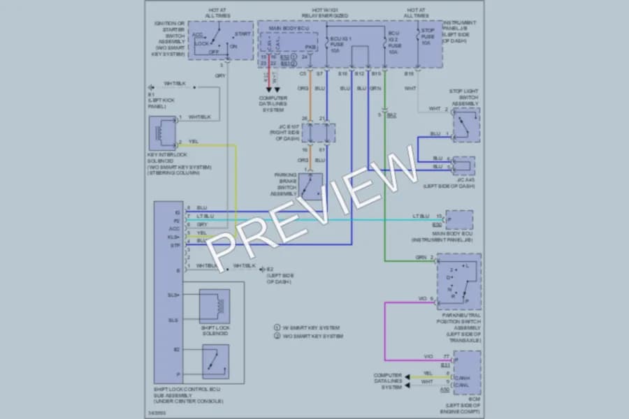 2013 Toyota Corolla Shift Interlock wiring diagram preview
