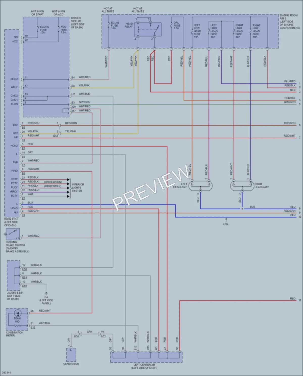 2013 Toyota FJCruiser Headlights wiring diagram preview