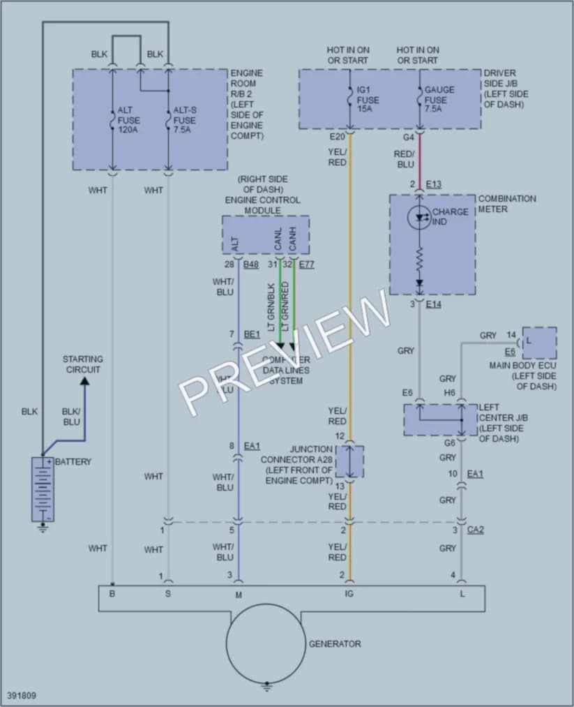 2013 Toyota FJCruiser Starting Charging wiring diagram preview