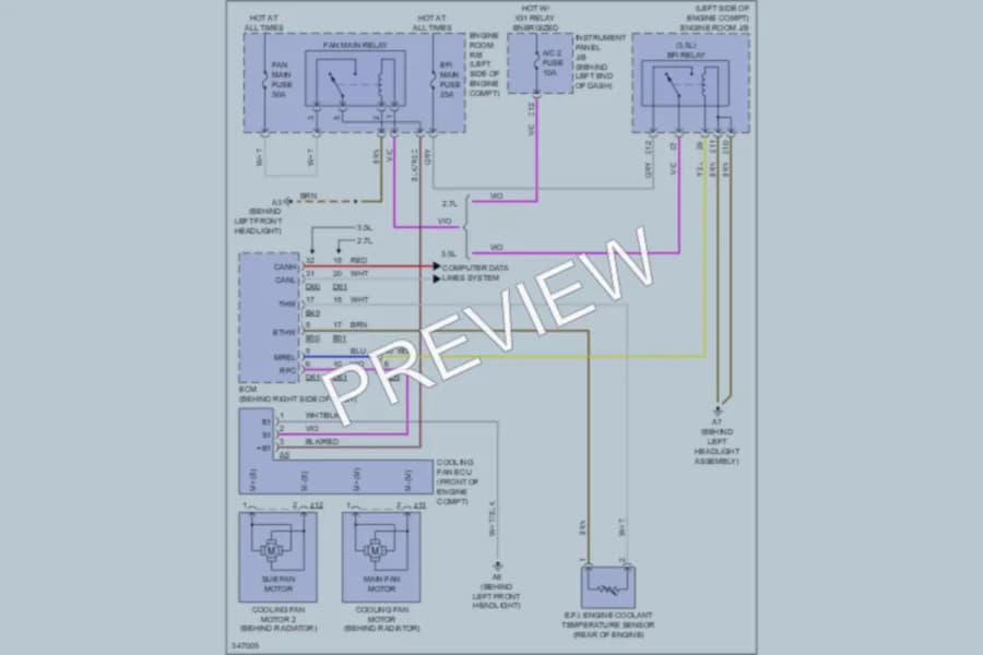 2013 Toyota HighlanderHybrid Cooling Fan wiring diagram preview