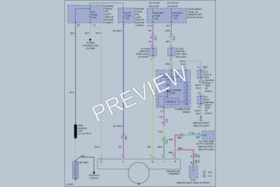 2013 Toyota HighlanderHybrid Starting Charging wiring diagram preview