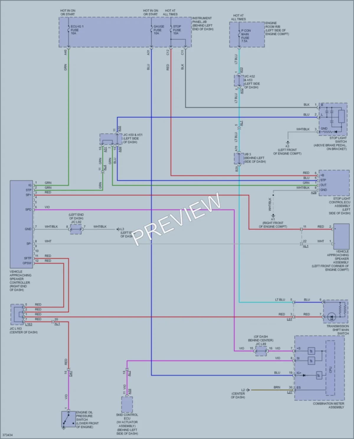2013 Toyota Plug In Navigation wiring diagram preview with protected circuit layout