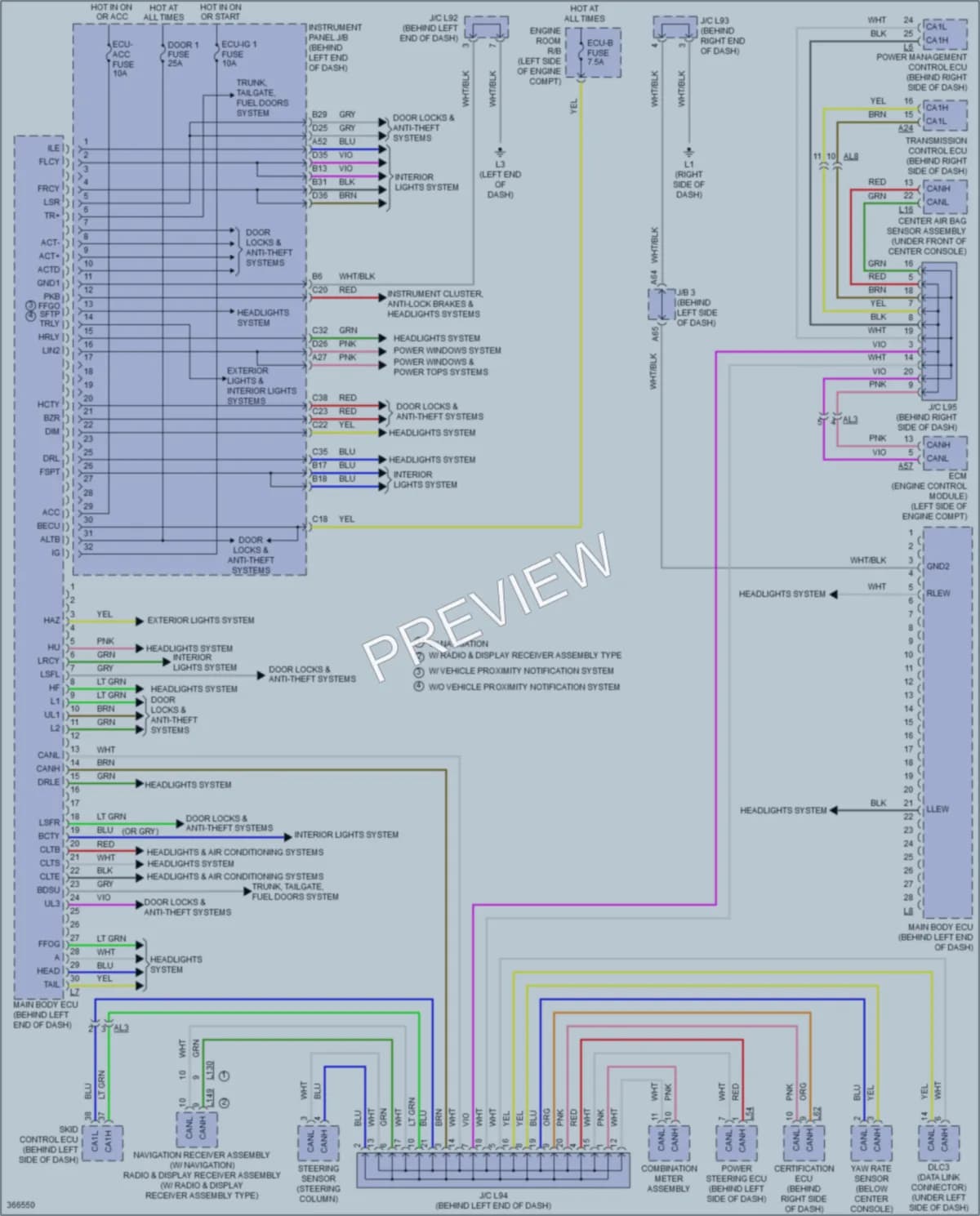 2013 Toyota PriusPlugin Body Control Modules wiring diagram preview