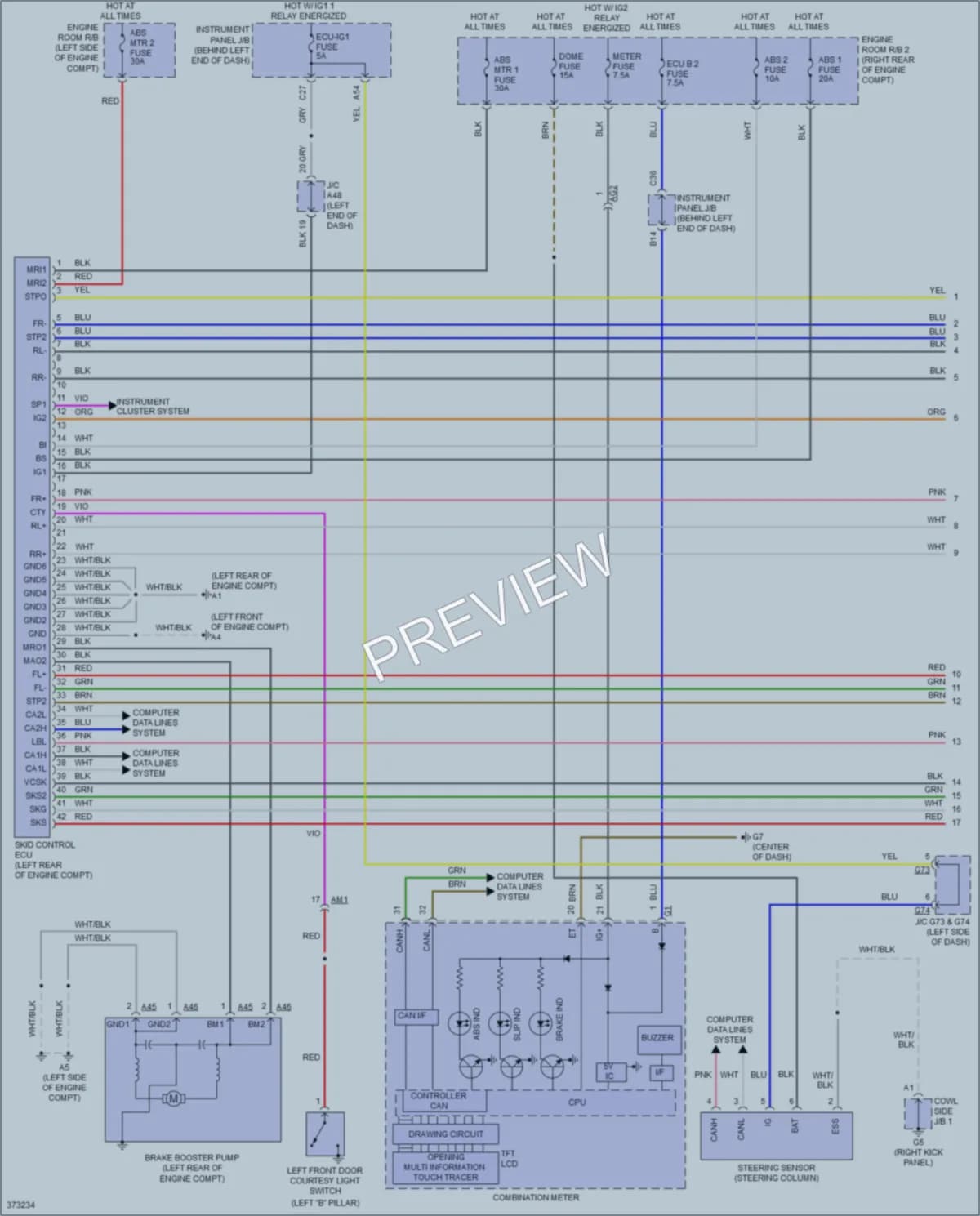 2013 Toyota Priusc Anti Lock Brakes wiring diagram preview