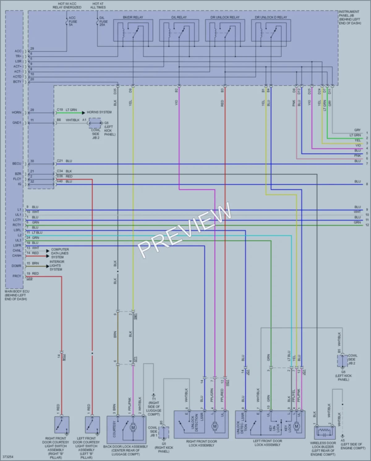 2013 Toyota Priusc Power Door Locks wiring diagram preview