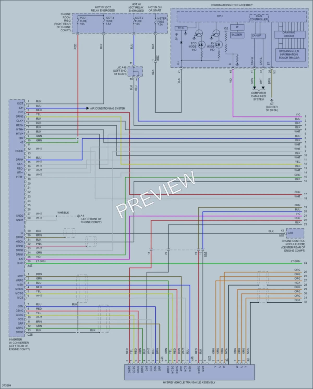 2013 Toyota Priusc Transmission wiring diagram preview