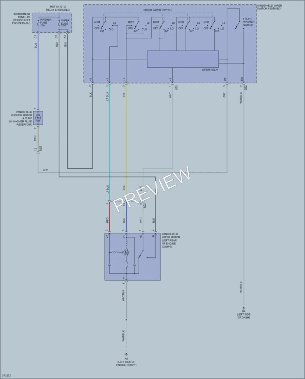 2013 Toyota Priusc Wiper Washer wiring diagram preview