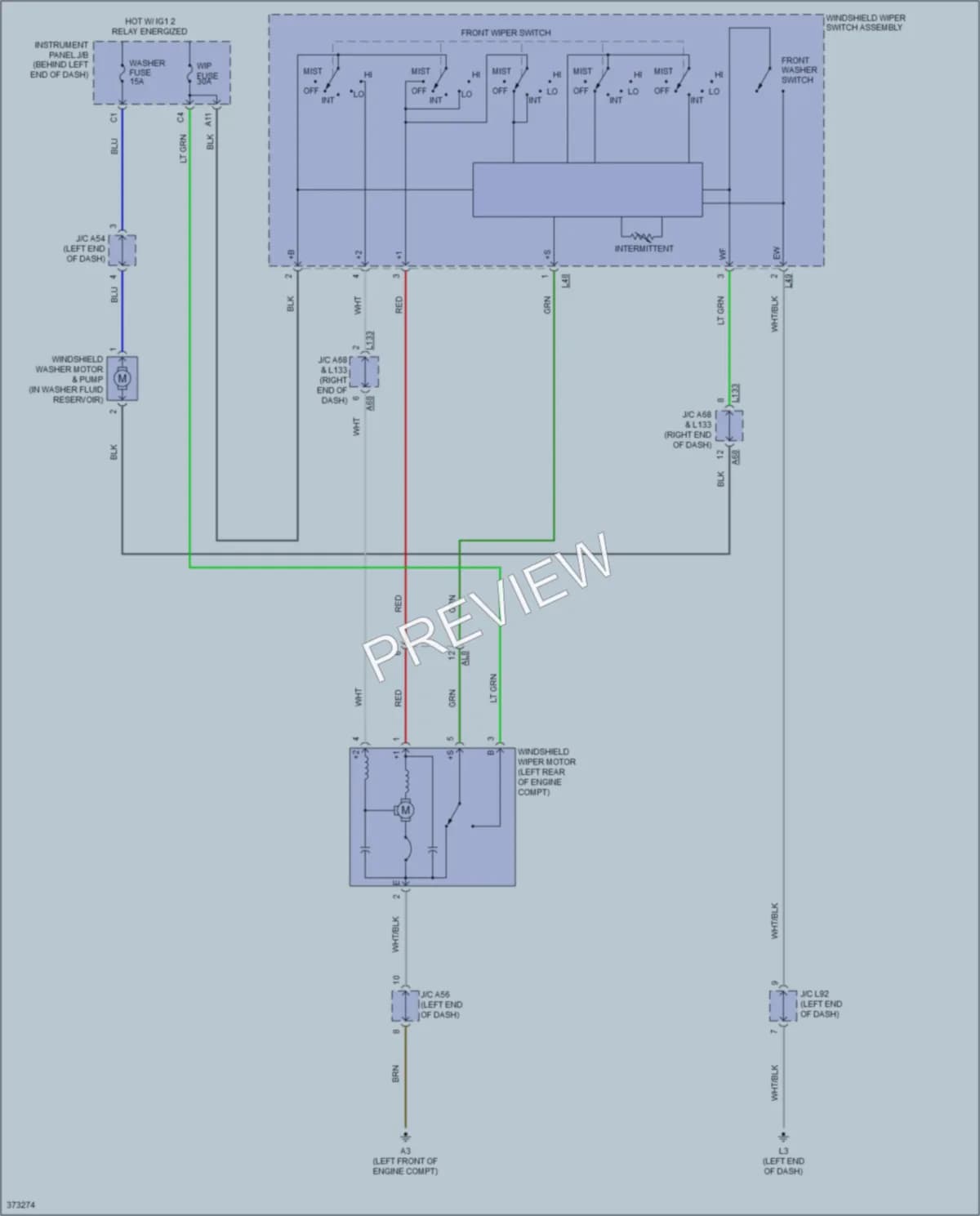 2013 Toyota Priusv Wiper Washer wiring diagram preview