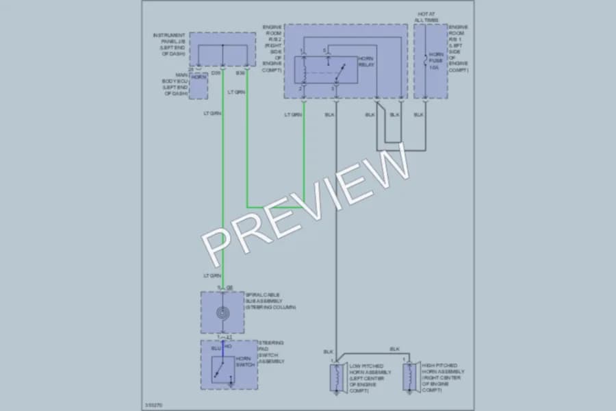 2013 Toyota RAV4 Horn wiring diagram preview