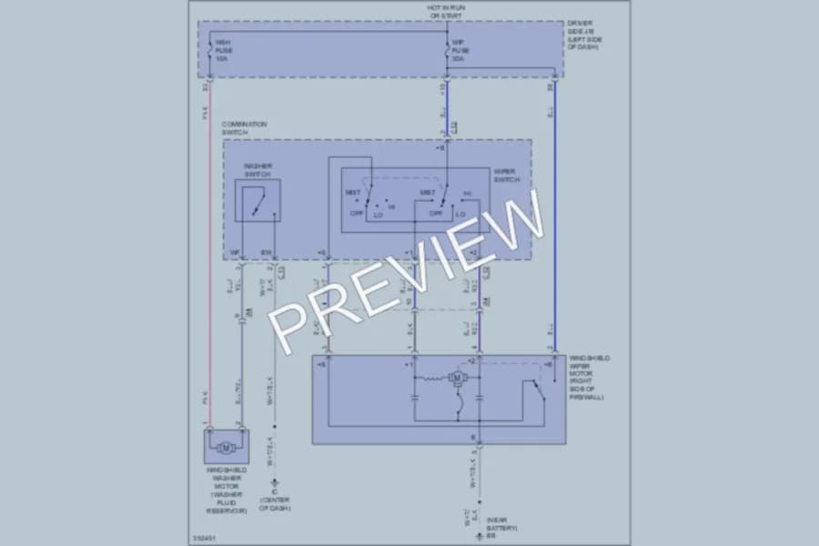 2013 Toyota Tacoma Wiper Washer wiring diagram preview